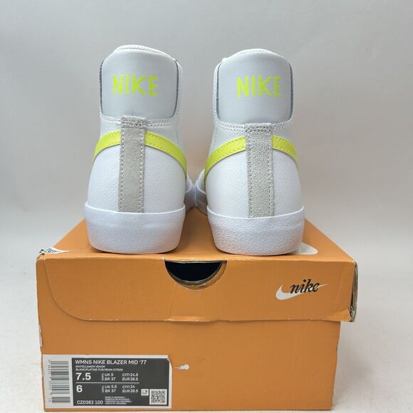 Nike Shoes Blazer Mid '77 WMNS “White Lemon Venom” 2024 - Picture 4 of 5